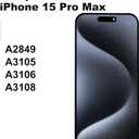 Screen Replacement for iPhone 15 Pro Max 6.7" Retina Full FHD Display COF Digitizer with Repair Tool Kits, Screen Protector, Waterproof Tape (15 PM LCD)