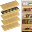 Wire Shelf Covers, Bamboo Wire Rack Covers for Pantry, ClosetKitchen (4pcs, 36" W x 12" D, Natural)