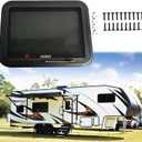 30" W x 22" H Camper Push Window with Net Screen and Trim Ring - Emergency Escape Window for RVs and Trailers