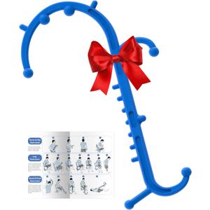 Back and Neck Massager for Pain Relief Deep Tissue, Upgraded Full Body Trigger Point Cane Massage Tools, Massage Stick Pressure Point Hook, Muscle Knot Remover Tool (Blue)