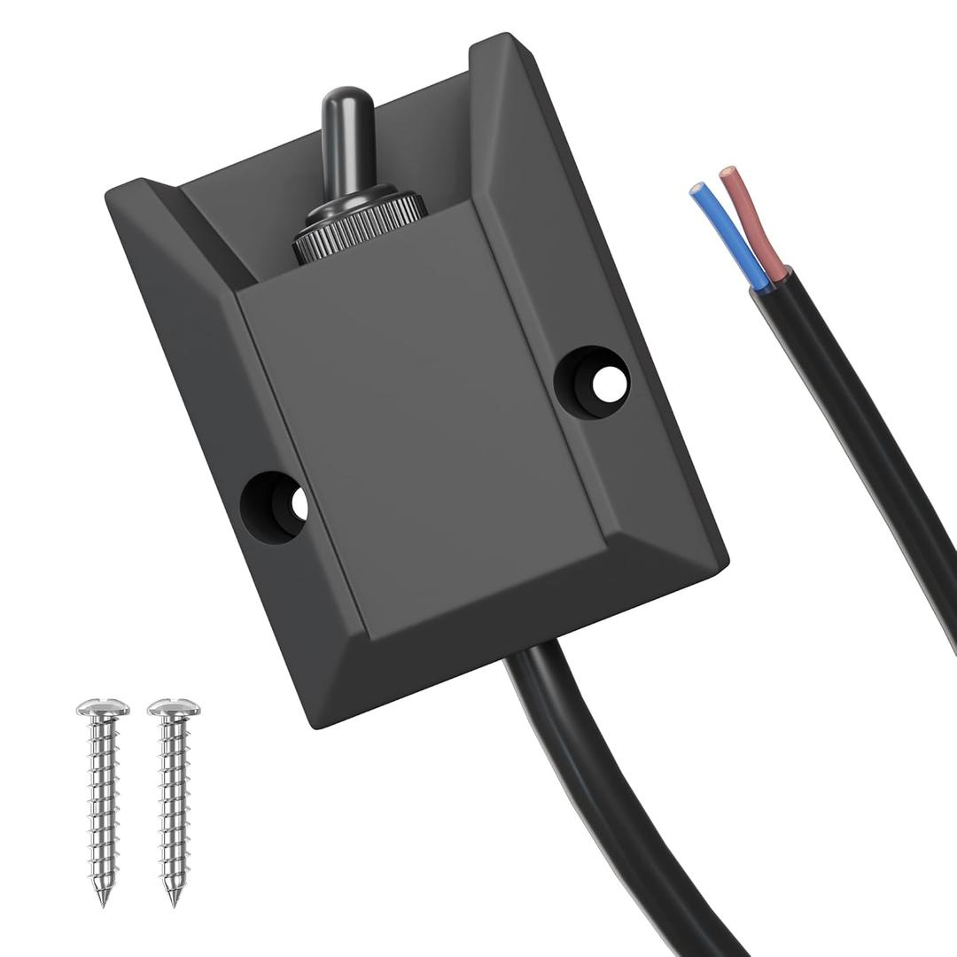 RVMARINEPAT Wired Toggle Switch 12V 30A Heavy Duty Waterproof Toggle Switch SPST ON/Off 2 Pin Latching Rocker Switch with 2ft Wire for Marine, RV, Automotive, Boat Electrical Systems