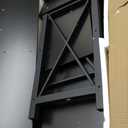 GreenForest TV Stand for TV up to 65 inches, Entertainment Center with 6 Storage Cabinet for Living Room, 55 inch Farmhouse Television Stands Console Table, Industrial TV stands for Living Room, Black