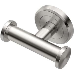 Gatco 4295A Latitude II Double Robe Hook | Wall-Mounted Bathroom Hook for Towels & Robes | Premium Metal, Satin Nickel Finish
