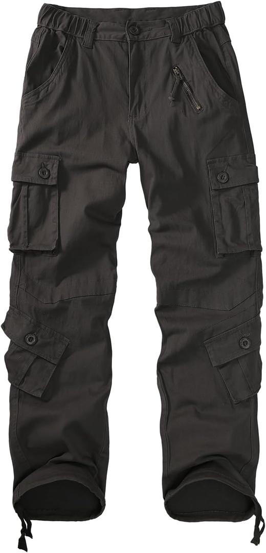 Women's Cargo Pants Quick Dry Casual Military Army Camo Combat Work Casual Pants with Pockets (24, Black)