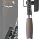 Beneno Can Opener, Manual Side Safe Cut Can Opener Smooth Edge with Durable Sharp Blade, Effort-Saving Knob & Comfortable Non-slip Handle, Brown