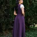 Scarlet Darkness Renaissance Costume Women Peasant Medieval Dress Short Sleeve Maxi Fairy Dresses with Pockets, 2XL