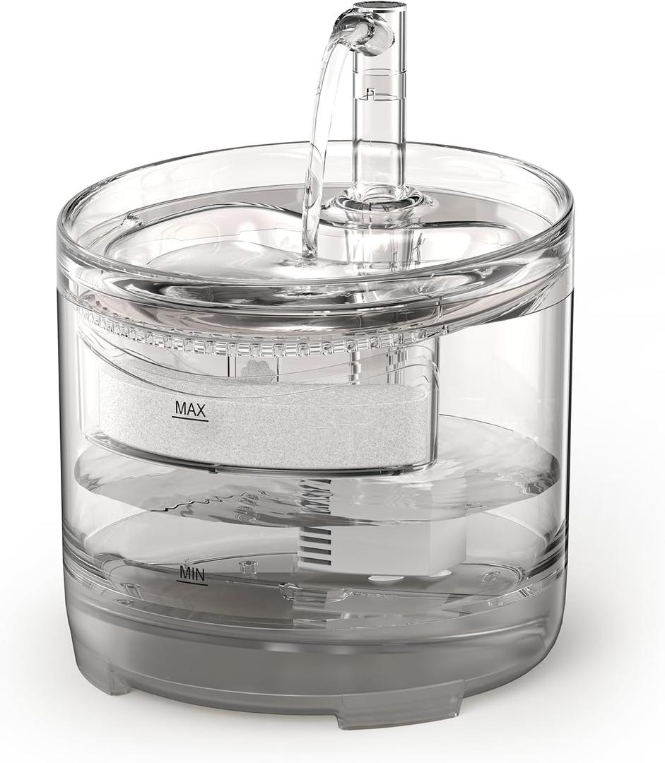 NPET Cat Water Fountain WF050TP 1.5L Automatic Pet Drinking Fountain with Replacement Faucet KitNo Adapter