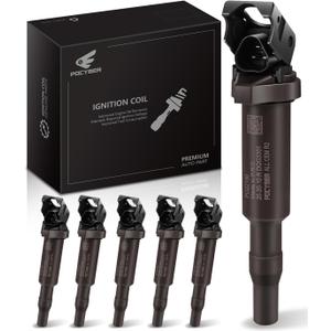 Ignition Coils Pack Set of 6 for BMW, Replaces OE# 0221504470 00044 Fits BMW 325i 335i 328i 525i 530i 330i 650i X3 X5 M3 M5 M6 Z3 Z4 Mini More (Brown( 6Pcs ))