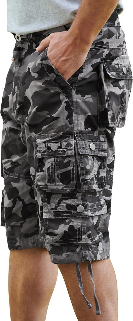 YGREYG Mens Cargo Shorts Long Capri Below The Knee Shorts 3/4 Relaxed Fit Long Shorts with Pockets, Size 38