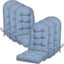 6 Pack Adirondack Chair Cushion, Waterproof Rocking Chair Cushion - Fade Resistant Patio Furniture Cushions, Thickened Patio Chair Pad for Outdoor and Indoor, 49x20x5 Inch (Blue Grey)