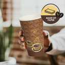 PAMI Disposable Paper Coffee Cups 16 oz,Single-Use,Leak Resistant,1000 Ct