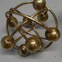 6-inch Metal Round Orbital Sphere with Golden Orbit Balls, Decorative Gold Sphere Sculpture for Home Table Shelf Decor