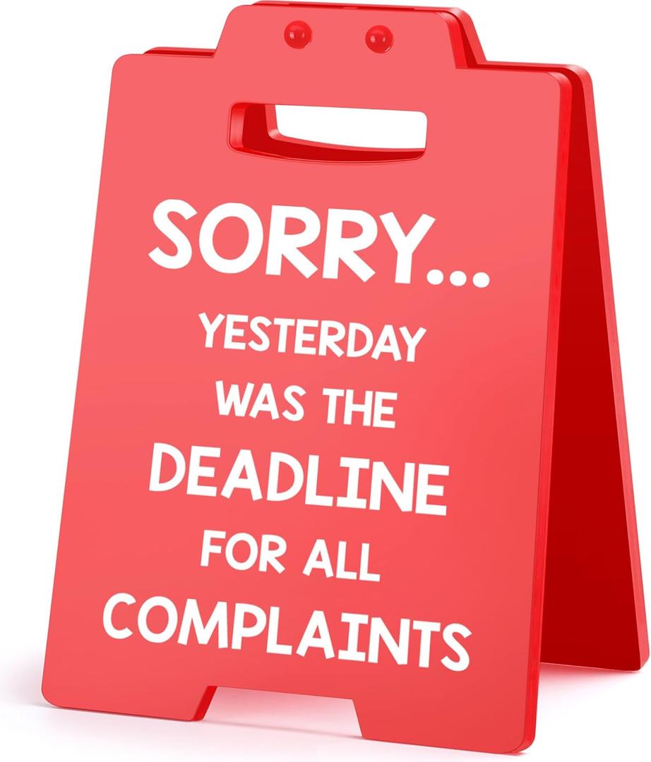 Funny Office Decor Bosses Day Gifts for Women Men Female Male Boss Lady Manager Supervisor Coworkers, Christmas White Elephant Gag Gifts for Nurses Teacher Principal Xmas Cubicle Accessories Red Sign