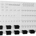 INCLY 158PCS Metal Pegboard Wall Organizer, 48x24 Inch White Pegboard Panels Tool Organizer Kit with Accessories Hooks and Bins, Peg Board Utility Tool Storage for Garage Workbench Shed