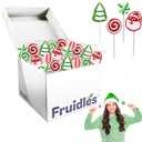 Fruidles 120-Count Christmas Lollipop Santa, Tree, Swirl, Candy Canes, and Sweet Ball Assortment #2, Mixed Fruit Flavor, Individually Wrapped (EXP 08/15/27)