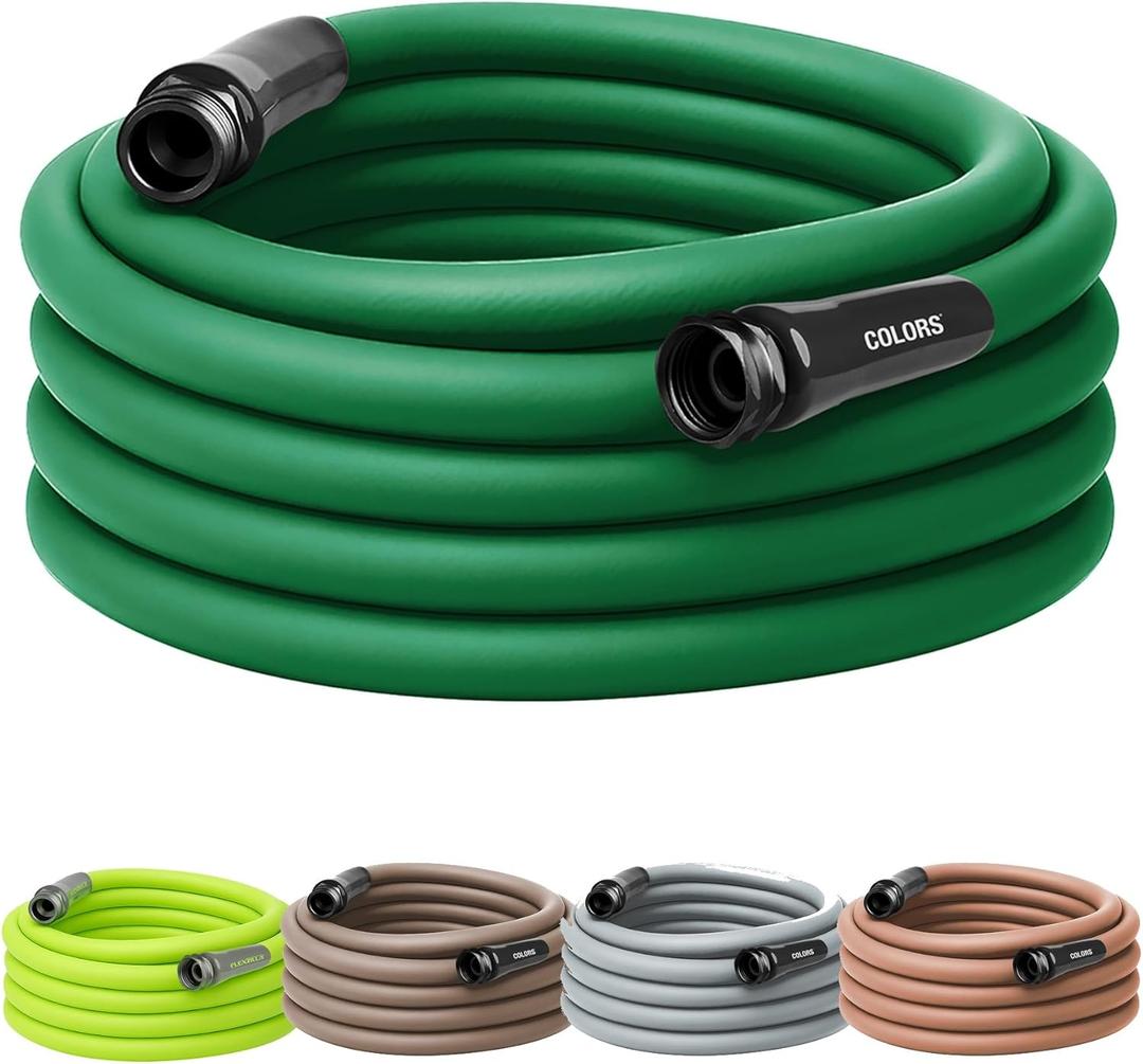 Flexzilla Colors Garden Hose 5/8 in. x 50 ft., Lightweight AllWeather Water Hose, Durable and Flexible, LeakFree Connections, Forest Green