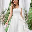 Wedtrend Women's Bridesmaid Dresses Short Prom Dress Ruffle Semi Formal Cocktail Dresses Floral Homecoming Dress (White, XL)