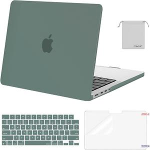 MOSISO Compatible with MacBook Pro 14 inch Case M5 2026 M4 2025 M3 M2 M1 2024-2021 A3427 A3426 A3434 A3112 A3185 A3401 A2918 A2992 A2779 A2442,Hard Case&Keyboard Skin&ScreenFilm&Pouch, Midnight Green