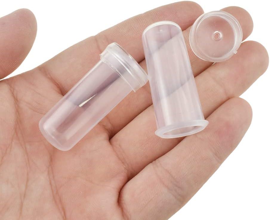 HAHIYO 60PCs 1.6X0.7Inch Transparent Plastic Floral Tubes Floral Water Tubes Flower Vials with Silicone Caps for Plants Fresh Flowers Arrangement Decoration Milkweed Cutting Florist Supplies