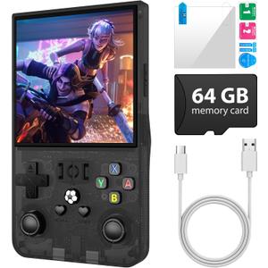 R36MAX Retro Handheld Game Console, Black
