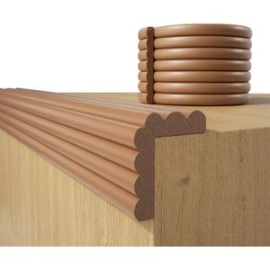 Baby Proofing Wall Corner Protector,Edge Guard Corner Protector,6.56ft Thinken Soft Corner Protectors Pre-Taped Soft Rubber Foam Edge Cushion for Furniture (Brown-L, 6.56Ft x 7.8" W x 0.47" Th)
