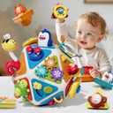 Vanvimen Toddler Toys for 1 Year Old Boy, Montessori Toys for 1 Year Old, 20-in-1 Travel Activities Busy Board Cube, Sensory Toys for Toddlers 1-3, for 1 Year Old Boy Girl, Large
