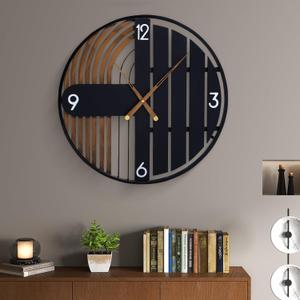 20 Inch Round Wall Clock Wood Silent Non-Ticking Battery Operated, Rustic Farmhouse Decorative Clocks for Home Decor, Kitchen, Living Room, Bedroom, Office