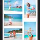 Vittanly 11x14 Collage Picture Frame, Displays 5Pcs 4x6 Pictures, Black | Picture Frame Collage for 5Pcs 4x6 Photos with Mat, MDF Photo Frames with Plexiglass, Horizontal or Vertical Display