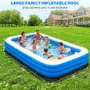 Large Inflatable Pool, 120"70"22" Blow Up Pool for Adults and Childrens, Full-Sized Family Swimming Pool, Summer Water Party, Outdoor, Garden Backyard