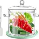 Clear Glass Simmer Pot with Lid for Cooking Potpourri Cookware Saucepan 3L 101OZ Large Pots for Stove Top Visions Stockpots Pan Big Safe Borosilicate Pans