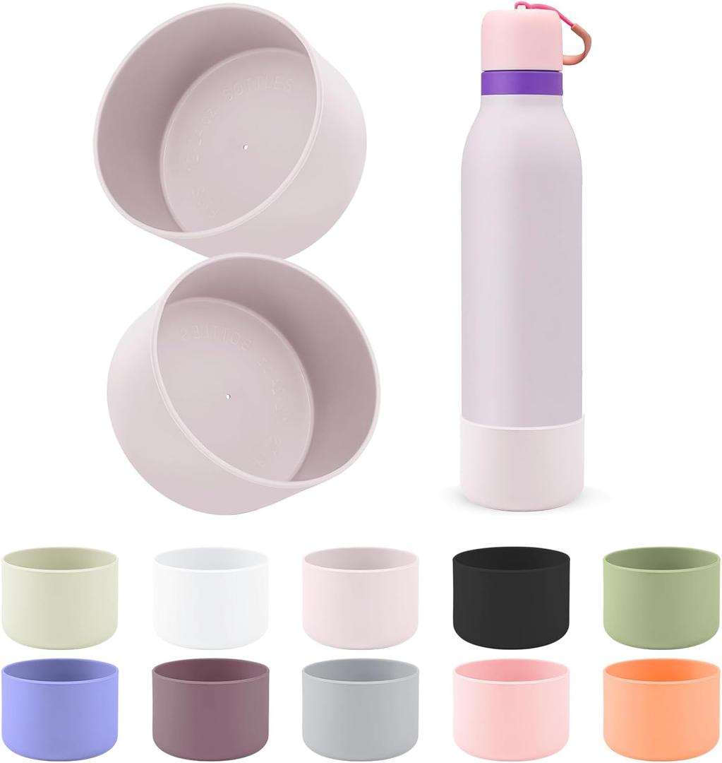 2pcs Silicone Boot Compatible with Owala FreeSip Twist 24oz, Anti-Slip & Anti-Scratches Protective Sleeve Bottom Cover for Owalaa FreeSip Twist Water Bottle (Dreamy Field)