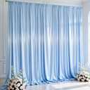 20x10ft Blue Glitter Backdrop Curtain for Parties, Wrinkle Free Satin Photo Backdrop Drapes 4 Panels 5x10FT Shimmer Back Drop Cloth for Wedding Birthday Baby Shower Photography Background Decor
