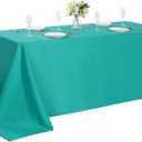 Cupuamon Rectangle Tablecloth 90x132 inch Washable Polyester Fabric Table Cloth for Wedding Party Dining Banquet Decoration90x132, Turquoise