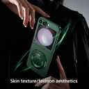 Magnetic Case for Samsung Galaxy Z Flip 6, [Compatible with MagSafe] Military Grade Shockproof Slim fit Samsung Z Flip 6 Phone Case with Magnetic Ring Kickstand, Green