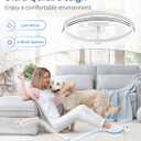 ZMISHIBO Low Profile Ceiling Fans with Lights and Remote, 20 Inch Flush Mount Ceiling Fan with Light, 3000K-6000K Dimmable Fandelier LED Fan Light, 6 Wind Speeds White Ceiling Fans for Bedroom