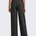G4Free ShiftReady Women's Wide Leg Dress Yoga Pants with Pockets Dressy Casual Slacks High Waist Work Trousers (Black, M)