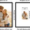 Americanflat 12x16 Picture Frame with Polished Plexiglass - Use as 4x6 Frame with Mat or Display 12x16 Photo Without Mat - Streamline Collection - Thin Border Picture Frames for Wall - Black