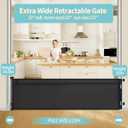 Retractable Baby Gate for Stairs – 33” Height, Expands up to 118” Width – Safety Gate for Infants, Toddlers, Dogs & Pets – Easy Install, Secure Closure, Black Mesh Design for Indoor & Outdoor Use
