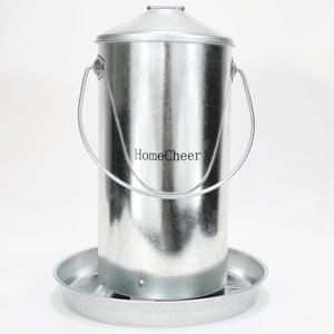 Galvanized Chicken Feeder with Lid - 9 Pounds Capacity - Durable and Rust-Resistant Poultry Feeder for Chickens, Ducks, and Other Poultry HC122 (9 lb)
