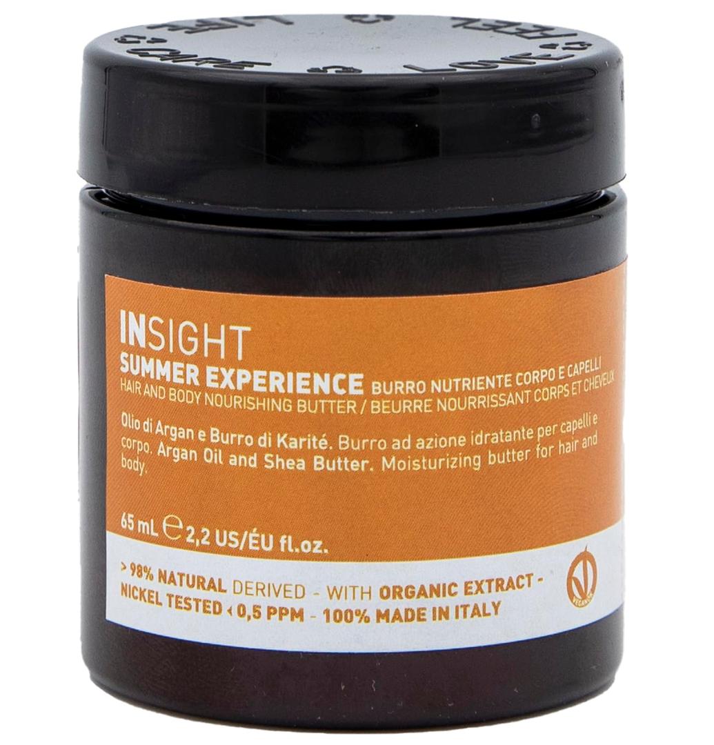 Insight Nourishing Hair and Body Butter Antioxidant Summer Experience with Organic Argan Oil & Shea Butter for Deep Moisture & Restoration 2.2 Fl. Oz. / 65 mL