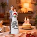 Faceless Couple Resin Statue - Romantic Valentines Day Gift, Wedding Cake Topper & Sentimental Home Accent (White/Gray/Red)