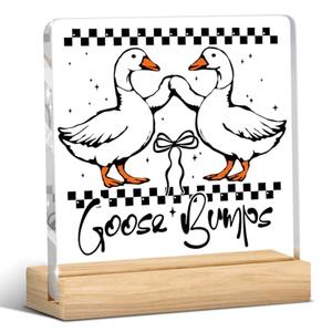 Funny Silly Goose Gifts Humor Gag Gift Sarcastic Goose Acrylic Sign Plaque Art Decor for Office Home Bedroom Dining Room