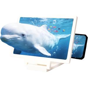 10" Big Screen Phone Magnifier, Screen Magnifier for Cell Phone, 3D HD Foldable Design Screen Magnifier Version for Movies, Videos and Gaming ((White)
