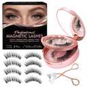 Magnetic Eyelashes, 3D Reusable Magnetic False Lashes with Applicator, Natural Look Lightweight Glue Free Fake Lashes for Daily Use