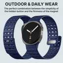 Bandletic Magnetic Silicone Watchband Compatible with Samsung Galaxy Watch 8 40mm 44mm / 8 Classic 46mm 2025, No Gap Soft Breathable Replacement Strap for Men Women, Navy Blue