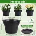 Myfeegoin 13-inch-Plant-Pots, 4 Pack Large Planters for Outdoor Plants, Plastic Flower Pots Indoor with Drainage Holes & Trays, Classic Garden Pot Container for House