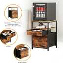 Herture Mini Fridge Stand with 3 Storage, Mini Fridge Cabinet, Beverage Fridge Table, Heavy Duty 18.11" L* 18.11" W Tabletop, for Dorm, Apartment,Office, Bedroom, Rustic Brown 