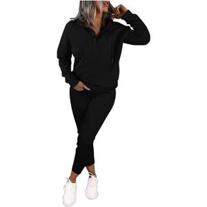 Nimsruc Two Piece Outfits For Women Jogging Suits Casual Sweatsuits Jogger (Medium, Z513 Black)