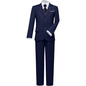 Visaccy Boys Suits Slim Fit Dress Clothes Ring Bearer Outfit (18 Years, Blue)