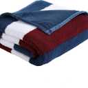 Nautica - Throw Blanket, Ultra Soft Plush Home Decor, Reversible Sherpa Bedding (Wilton Navy, 50" x 60")
